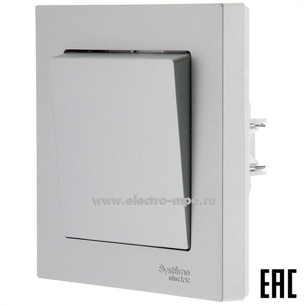 Ю41. Выключатель AtlasDesign ATN000312 1 кл. с/п алюминий (Systeme Electric)