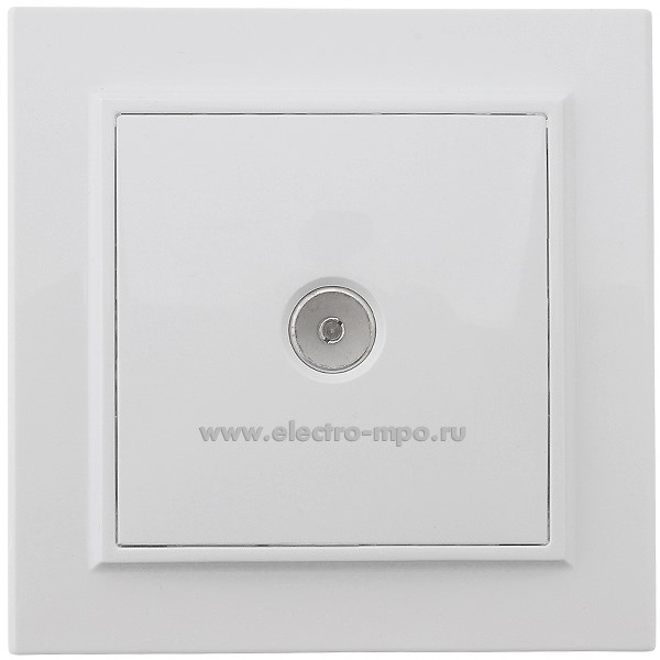 Ю1110. Розетка Эрна 39048 PST00-9008-01 телевизионная 1-местная с/п 75Ом 5-862МГц белая (Stekker)