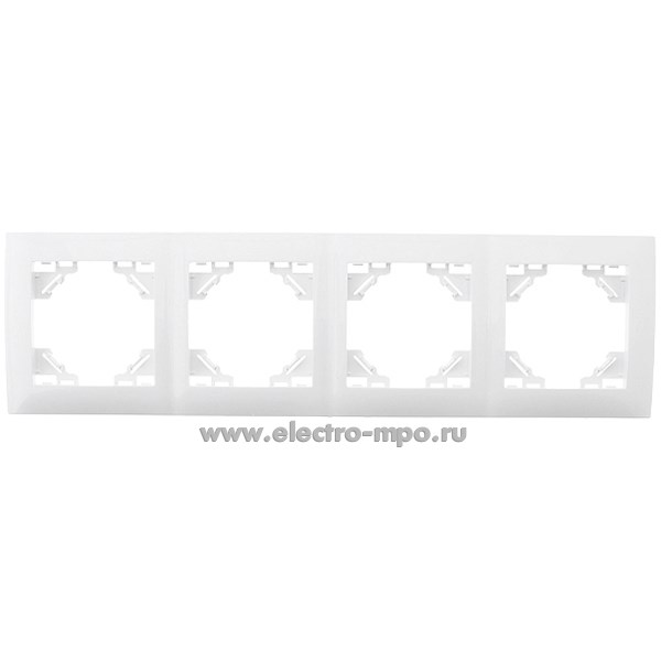 Ю1137. Рамка Эрна Элегант 49659 PFR00-9014-01 4-местная горизонтальная белая (Stekker)