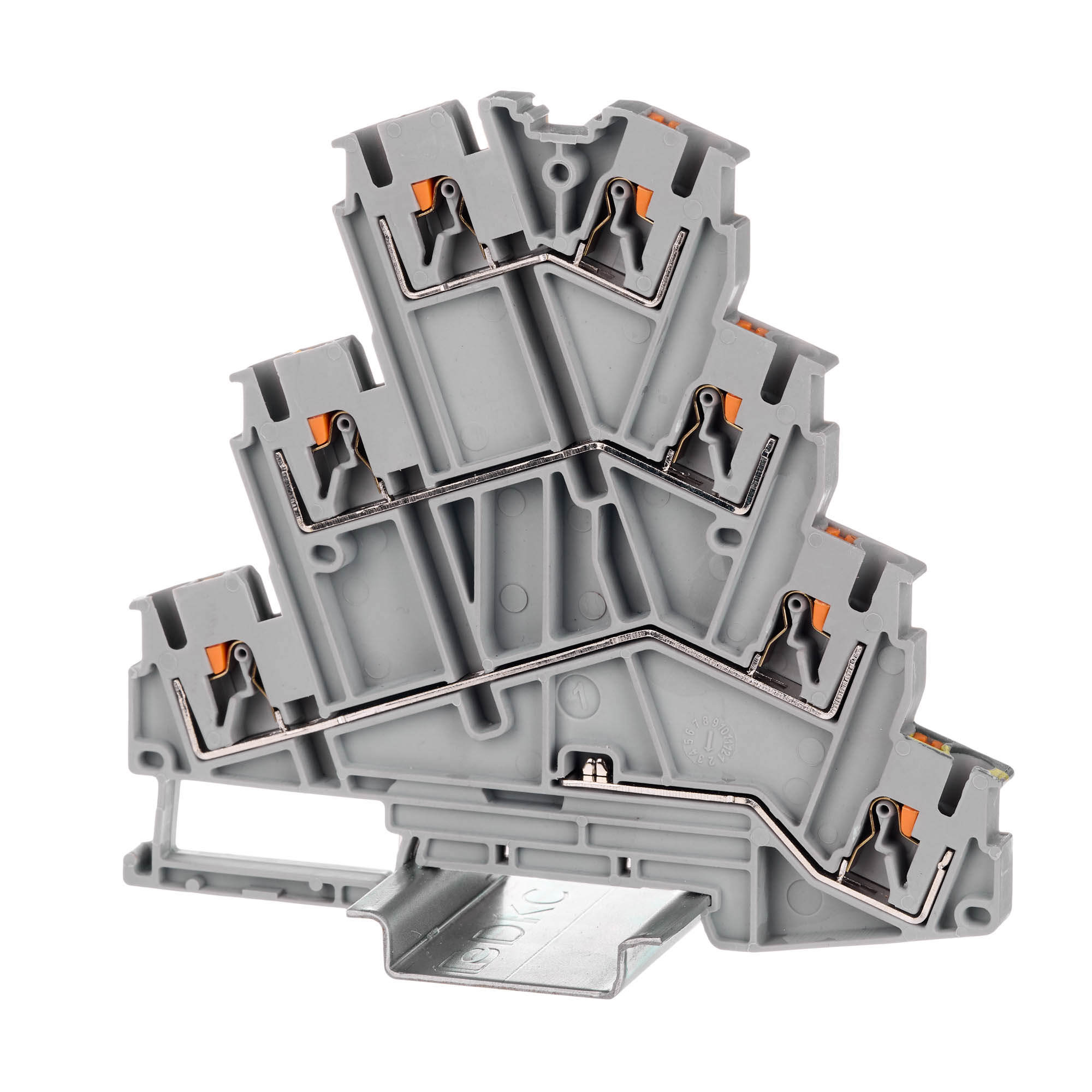 К23. Клемма VPR-2.5-PE-3L многоуровневая для подключения электродвигателя, зажим push-in, 7  (ДКС)