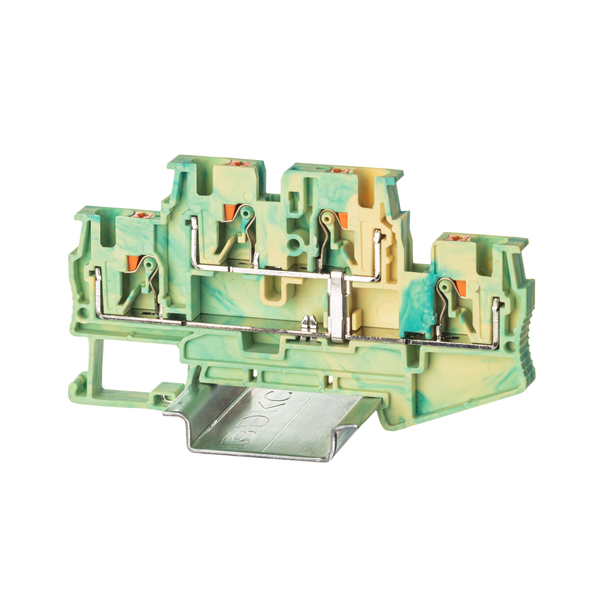 К23. Клемма VPRTT-4-PE-YG заземления двухуровневая, зажим push-in, 4 точки подключения, 4  (ДКС)