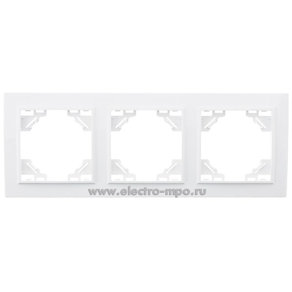 Ю1131. Рамка Эрна 39056 PFR00-9003-01 3-местная горизонтальная белая (Stekker)