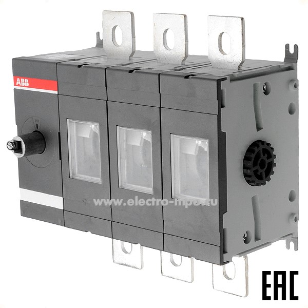 Б4544. Рубильник OT800E03 800А 3 полюса на монтажную плату (АВВ)