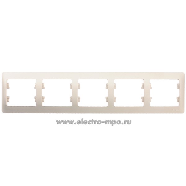 Ю1095. Рамка-5 Glossa GSL000405 горизонтальная титан (Systeme Electric)