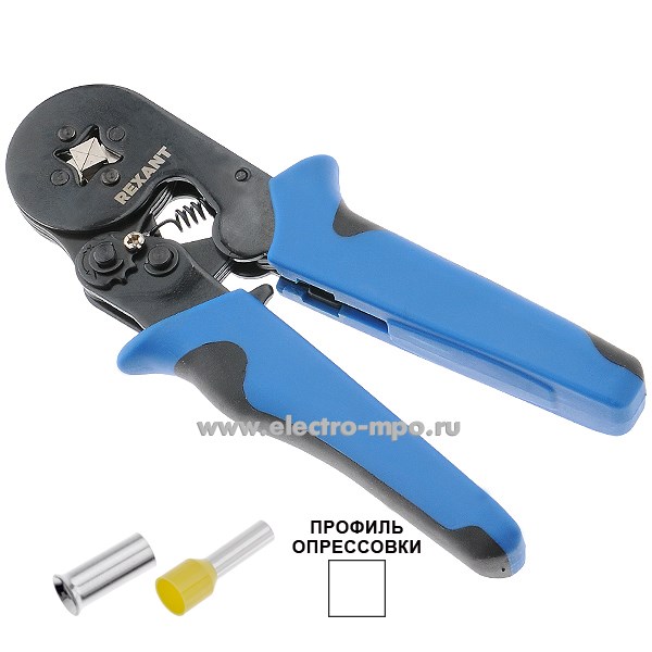 И1194. Пресс-клещи 12-3202 HT-864 для втулочных наконечников 0,25-6кв. мм (Rexant)