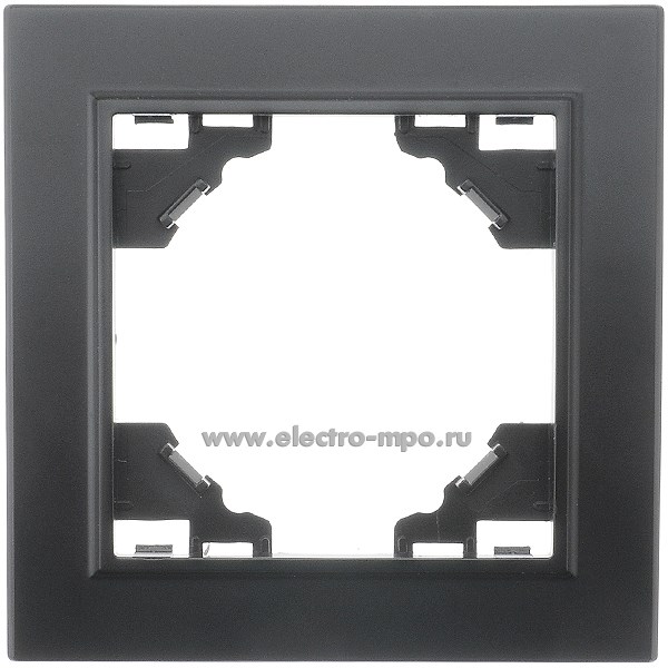 Ю1229. Рамка Эрна 39625 PFR00-9001-03 1-местная чёрная (Stekker)