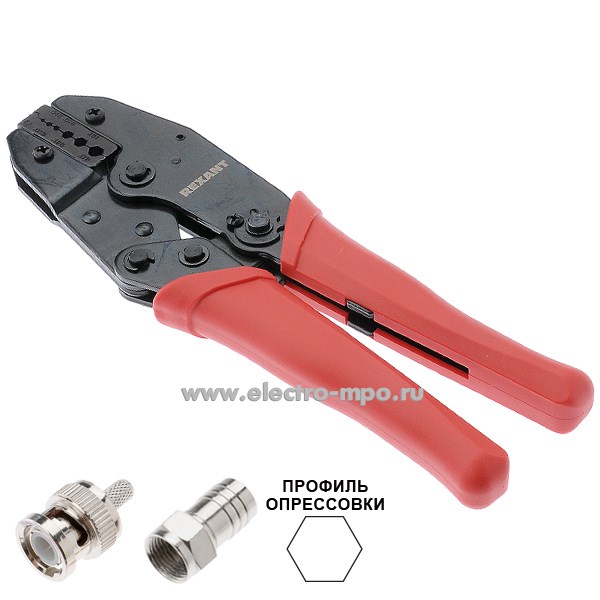 И1133. Пресс-клещи 12-3015 HT-301J для F и BNC разъёмов типа RG 174-179,F.O. (Rexant)