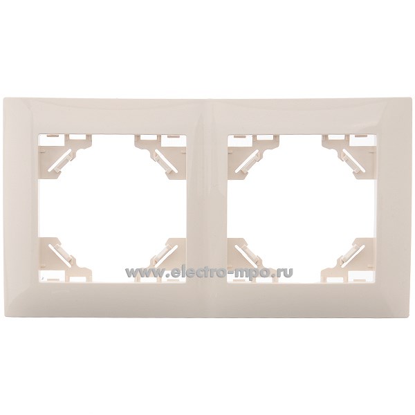 Ю1173. Рамка Эрна Элегант 49667 PFR00-9012-02 2-местная горизонтальная слоновая кость (Stekker)
