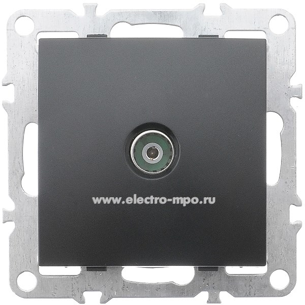 Ю1224. Механизм розетки Эрна 49152 PST00-9108-03 телевизионная 1-местная с/п проходная чёрная (Stekker)