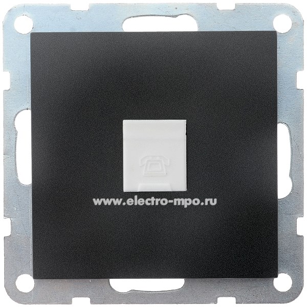 Ю0760. Механизм LK60 865508-1 телефонной розетки 1 вход 6 контактов с/п черный бархат (Экопласт)