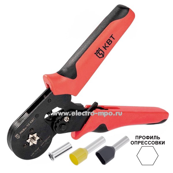 И5125. Пресс-клещи 77669 ПКВш-10 для втулочных наконечников 0,25-10кв.мм (КВТ)