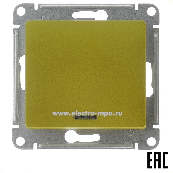 31471. Ю1471 Механизм Glossa GSL001013 выключателя 1 кл. с подсветкой с/п фисташковый (Systeme Electric)