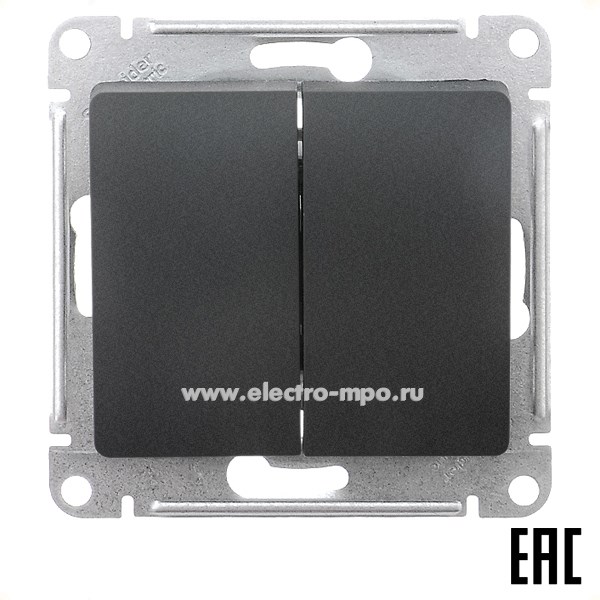 Ю1432. Механизм Glossa GSL000765 переключателя 2кл. с/п антрацит (Systeme Electric)
