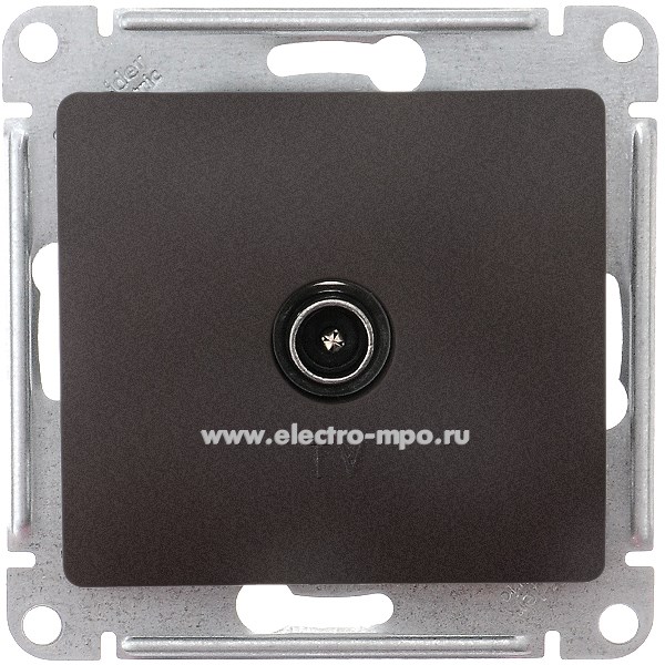 31454. Ю1454 Механизм Glossa GSL000892 розетки TV проходной с/п шоколад (Systeme Electric)