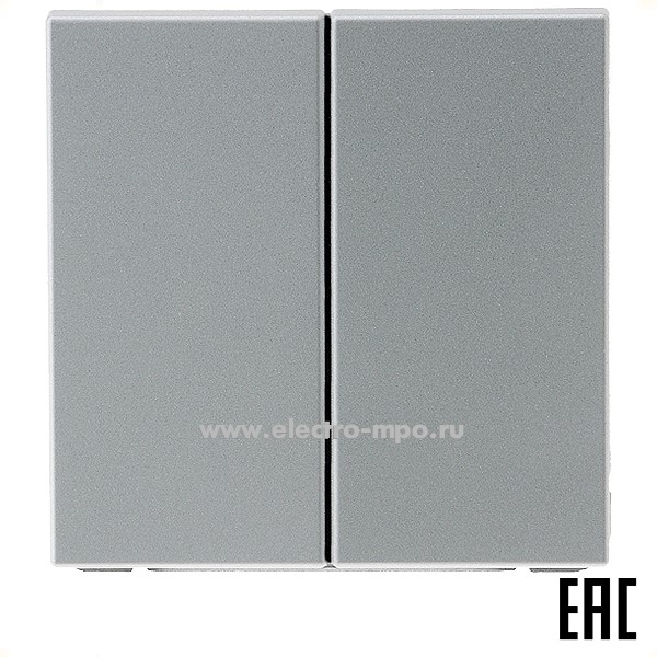 Р3055. Механизм ArtGallery GAL000317 выключателя 2 кл. с/п кнопочный алюминий (Systeme Electric)