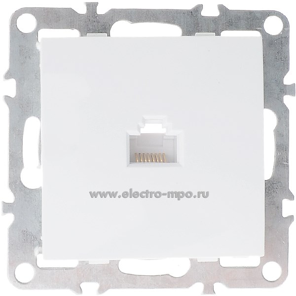 Ю1123. Механизм розетки Эрна 39314 PST00-9107-01 компьютерная 1-местная с/п RJ-45 cat 5e белый (Stekker)