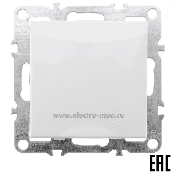Ю1128. Механизм розетки Эрна 39319 PST16-9112-01 1-местная с/п с/з с защ. шторкой крышкой белый (Stekker)