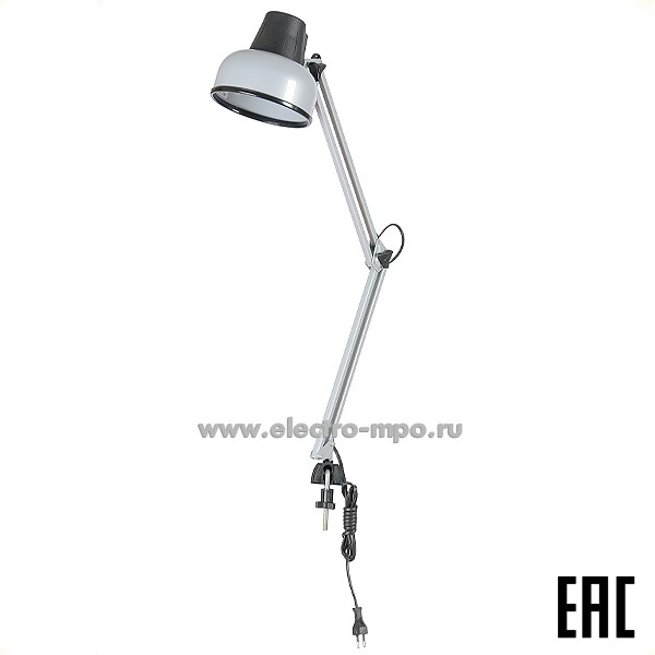 26071.С6071 Светильник "Бета" 60Вт Е27 настольный на струбцине серебро (Трансвит Россия)