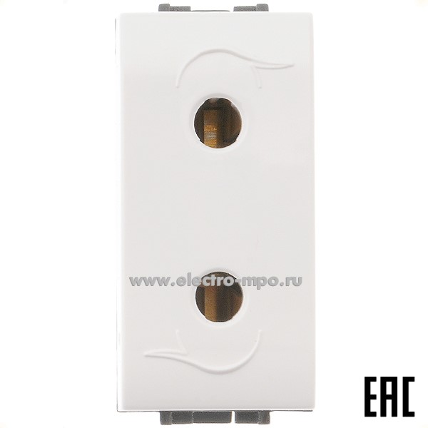 Ю1821. Механизм Brava 76491B розетки без шторок 1 модуль с/п белый (ДКС Тверь)