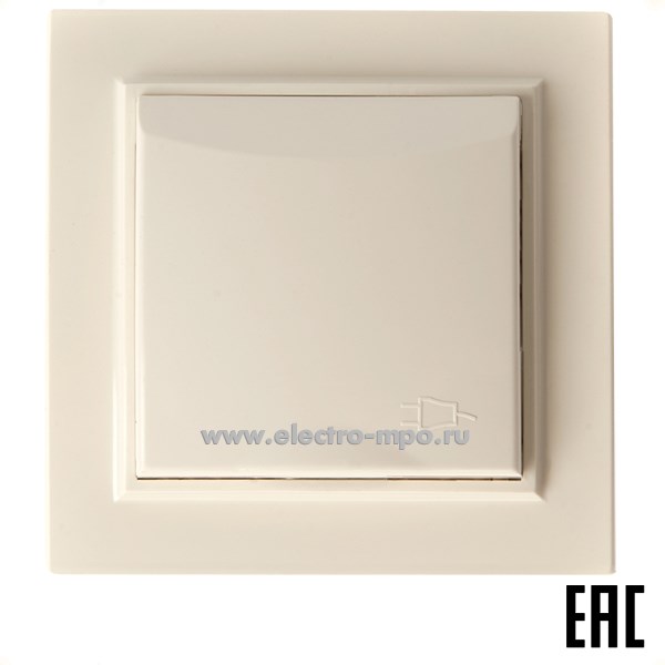 Ю1153. Розетка Эрна 39238 PST16-9012-02 1-местная с/п с/з с защ. шторкой крышкой слоновая кость (Stekker)