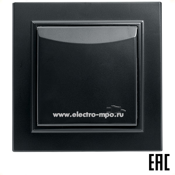 Ю1215. Розетка Эрна 39481 PST16-9012-03 1-местная с/п с/з 250В 16А с защ. шторкой крышкой чёрная (Stekker)