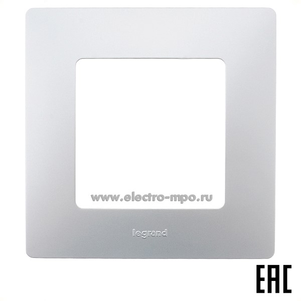 Ю2621. Рамка-1 Etika 672551 алюминий (Legrand/Daccord)
