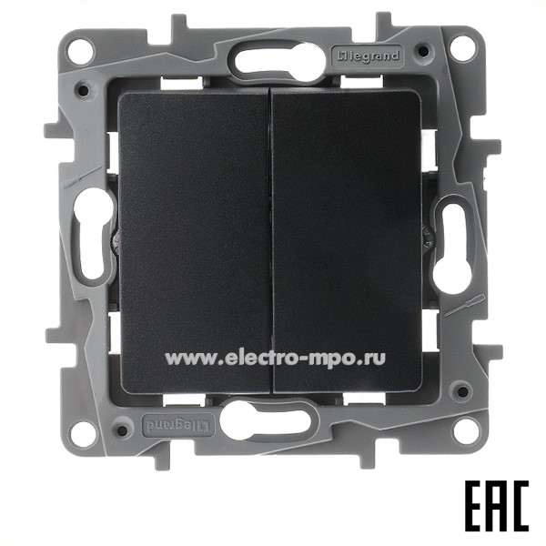 Ю2632. Механизм Etika 672612 переключателя 2кл. с/п антрацит (Legrand/Daccord)