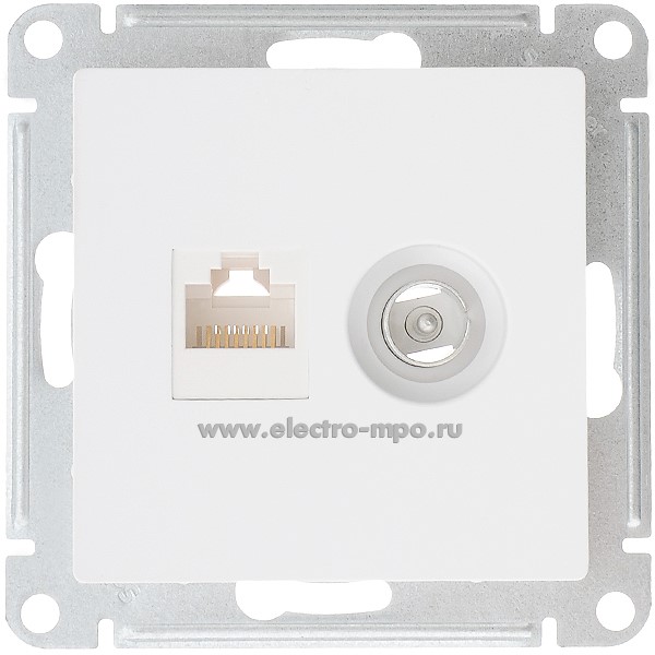 Ю3345. Механизм AtlasDesign ATN001389 TV розетки + RJ45 5е с/п лотос (Systeme Electric)