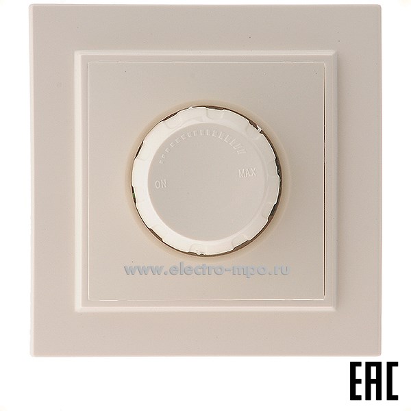 Ю1146. Выключатель Эрна 39232 PSW10-9006-02 диммирующий 250В 600Вт слоновая кость (Stekker)