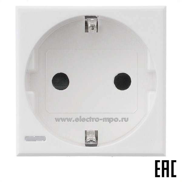 Ю3712. Механизм Axolute HD4141W розетки "евро" со шторками безвинтовые клеммы 2 мод.белый (BTicino)