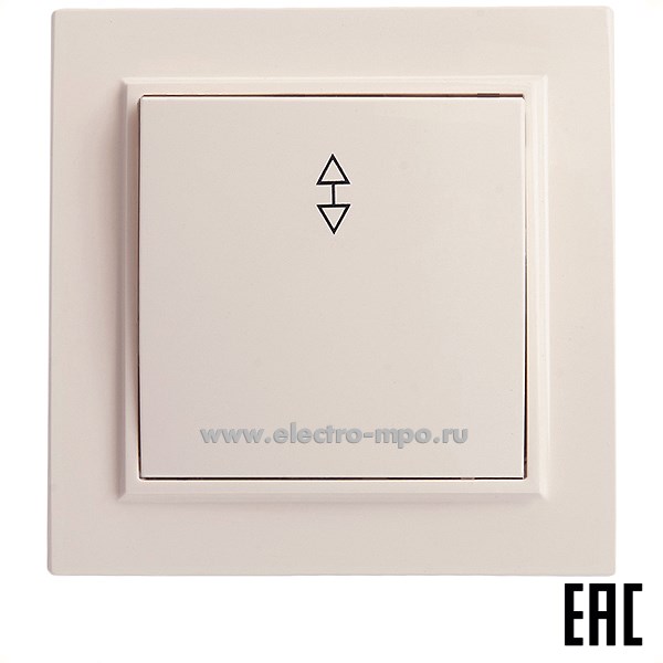 Ю1141. Переключатель Эрна 39618 PSW10-9005-02 1-клавишный 250В 10А слоновая кость (Stekker)