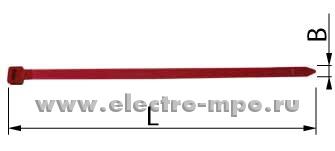 Г6925. Хомут КСС 4х200 гибкий 3,5х200мм красный для жгутовки (Китай)
