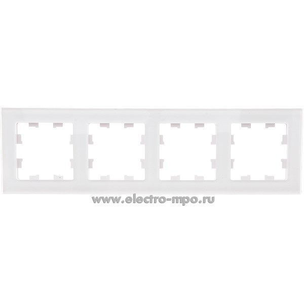 Ю3916. Рамка-4 AtlasDesign Nature ATN320104 пластик "стекло белое" (Systeme Electric)