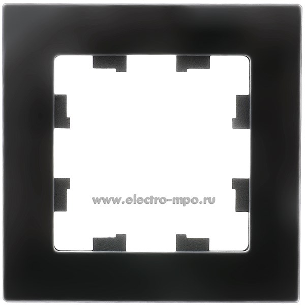 Ю3971. Рамка-1 AtlasDesign Nature ATN361001 натуральное стекло черная (Systeme Electric)