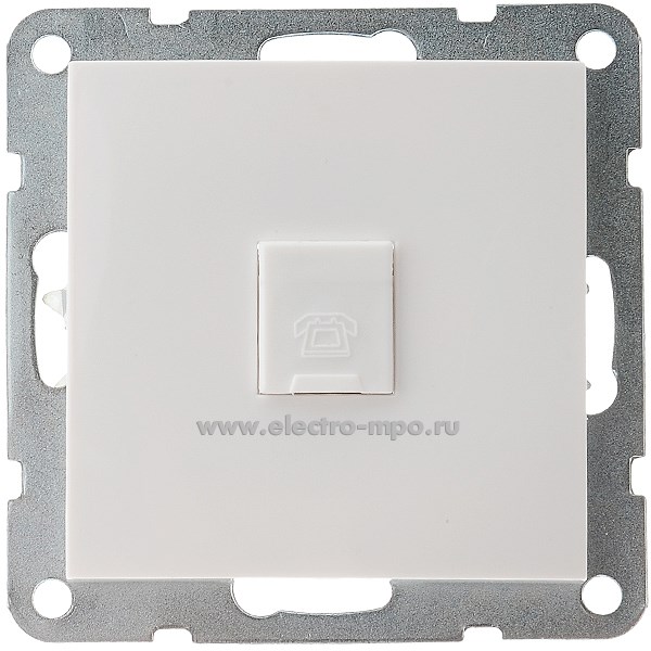 Ю0620. Механизм LK60 865504-1 телефонной розетки 1 вход 6 контактов с/п белый (Экопласт)