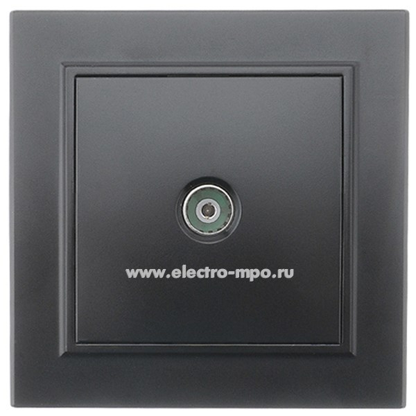 Ю1210. Розетка Эрна 39476 PST00-9008-03 телевизионная 1-местная с/п 75Ом 5-862МГц чёрная (Stekker)