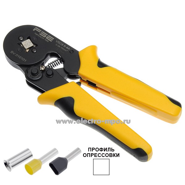 И1270. Пресс-клещи VSC8 6-4A для втулочных наконечников 0,08-10 кв.мм (FSE Китай)