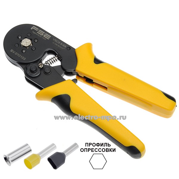 И1271. Пресс-клещи VSC8 6-6A для втулочных наконечников 0,08-6 кв.мм (FSE Китай)