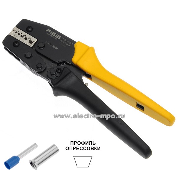 И1278. Пресс-клещи VSN-10WF для втулочных наконечников 0,25-10 кв.мм (FSE Китай)