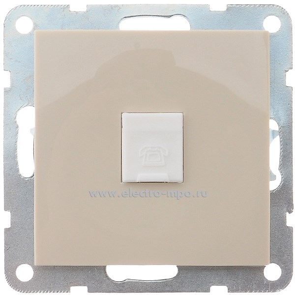 Ю0665. Механизм LK60 865501-1 телефонной розетки 1 вход 6 контактов с/п бежевый (Экопласт)