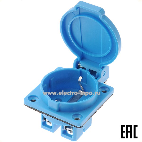 Р4532. Розетка R(PAN)-16-2P-PE-IP54 на поверхность 50х50 с/п 2Р+РЕ 16А 250В IP54 синяя (ЭРА)