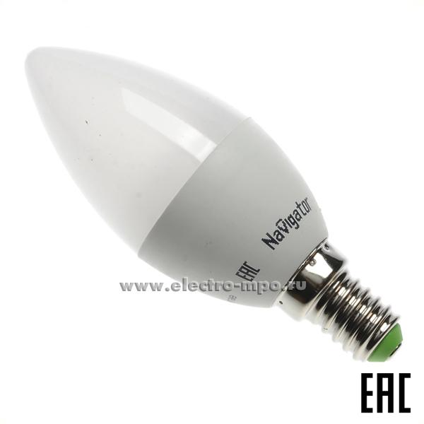 Л0123. Лампа 5Вт 94482 NLL-P-C37-5-230-4K-E14-FR 400Лм 4000К светодиодная "свеча" х/б свет (Navigator)