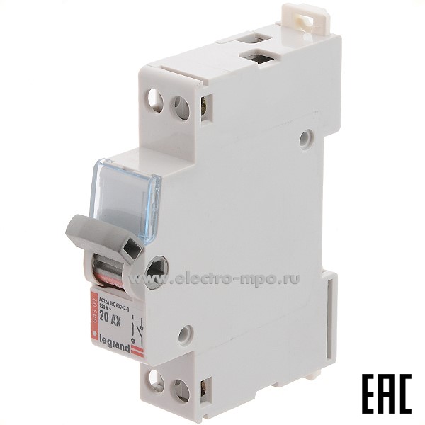 54837.А4837 Выключатель-разъединитель 04302 20А 1 полюс на DIN-рейку (Legrand)