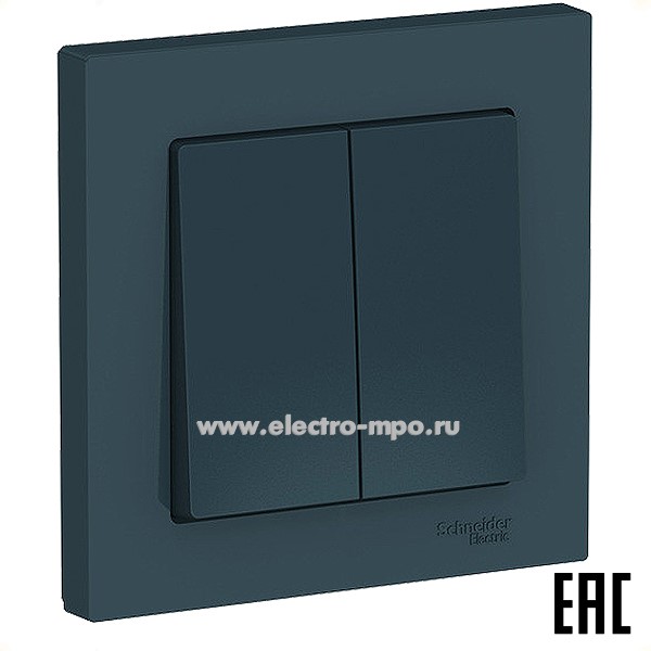 Ю51. Выключатель AtlasDesign ATN000852 2 кл. с/п изумруд (Systeme Electric)