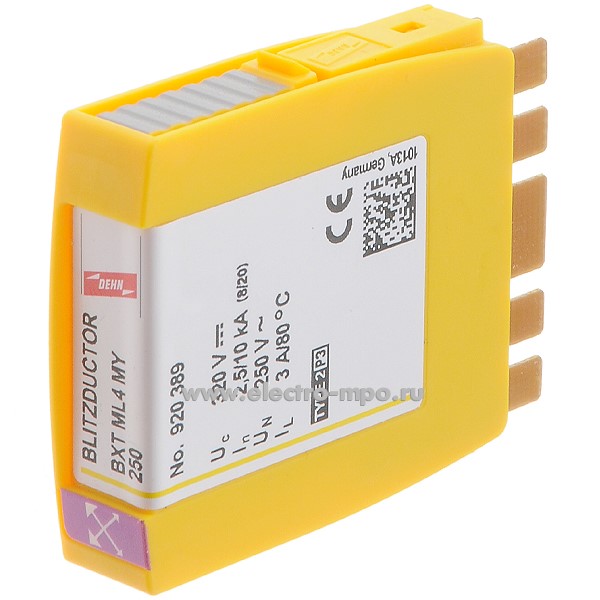 48651. А8651Модуль сменный BXT ML4 MY (класс II) 10кА 250В 920389 (DEHN+SOHNE)