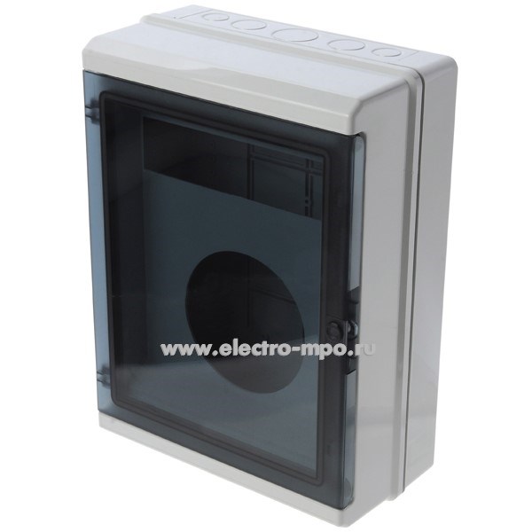 Е0964. Щиток 69031П серый квартирный на 12 модулей без сч. и авт. прозрачная дверь IP55 (Рувинил Москва)