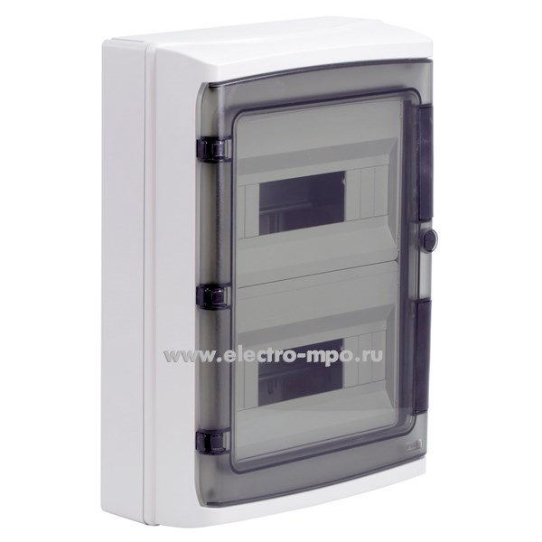 Е1067. Бокс RB24W6TGD RAM base навесной 24 модуля прозрачная дверь IP65 с клеммником 63А (ДКС)