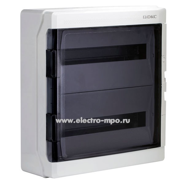 Е1068. Бокс RB36W6TGD RAM base навесной 36 модулей прозрачная дверь IP65 с клеммником 63А (ДКС)