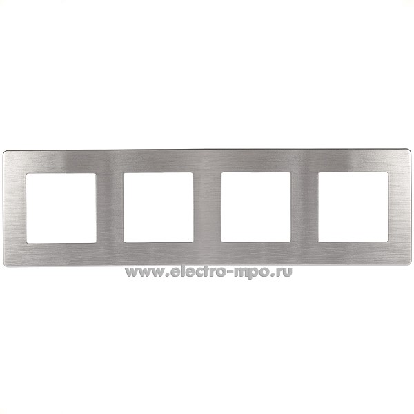 Ю3139. Рамка-4 Эра12 12-5104-03 Б0052531 Сатин алюминий (Эра)