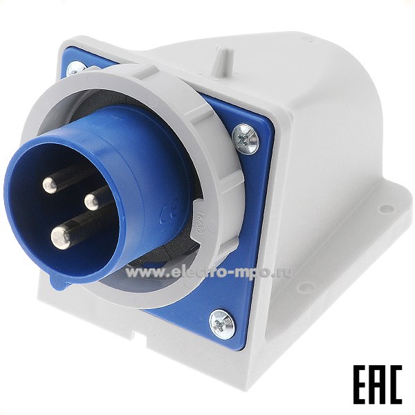 Р5807. Вилка 5132-6k на поверхность 2P+E 16А 250В IP67 без сальника М25 (РСЕ Австрия)